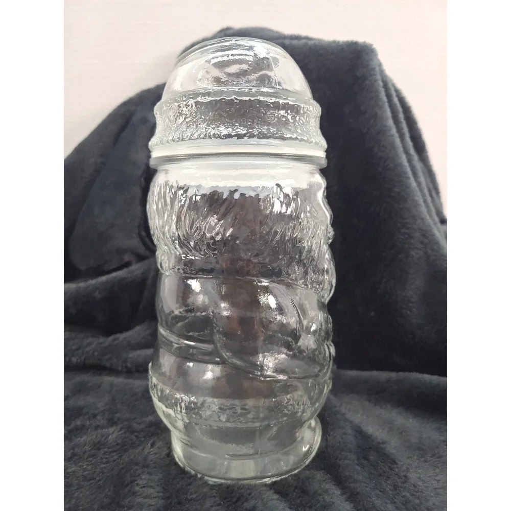 Anchor Hocking Santa Claus Sealed Jar Canister Clear Glass‎ Apothecary 8